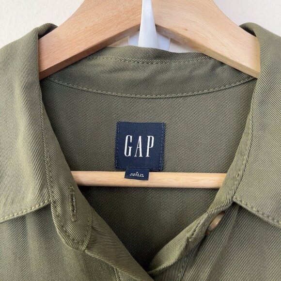 Gap Womens 6 Short Sleeve Khaki Green Romper Utility Jumpsuit - Picture 8 of 15